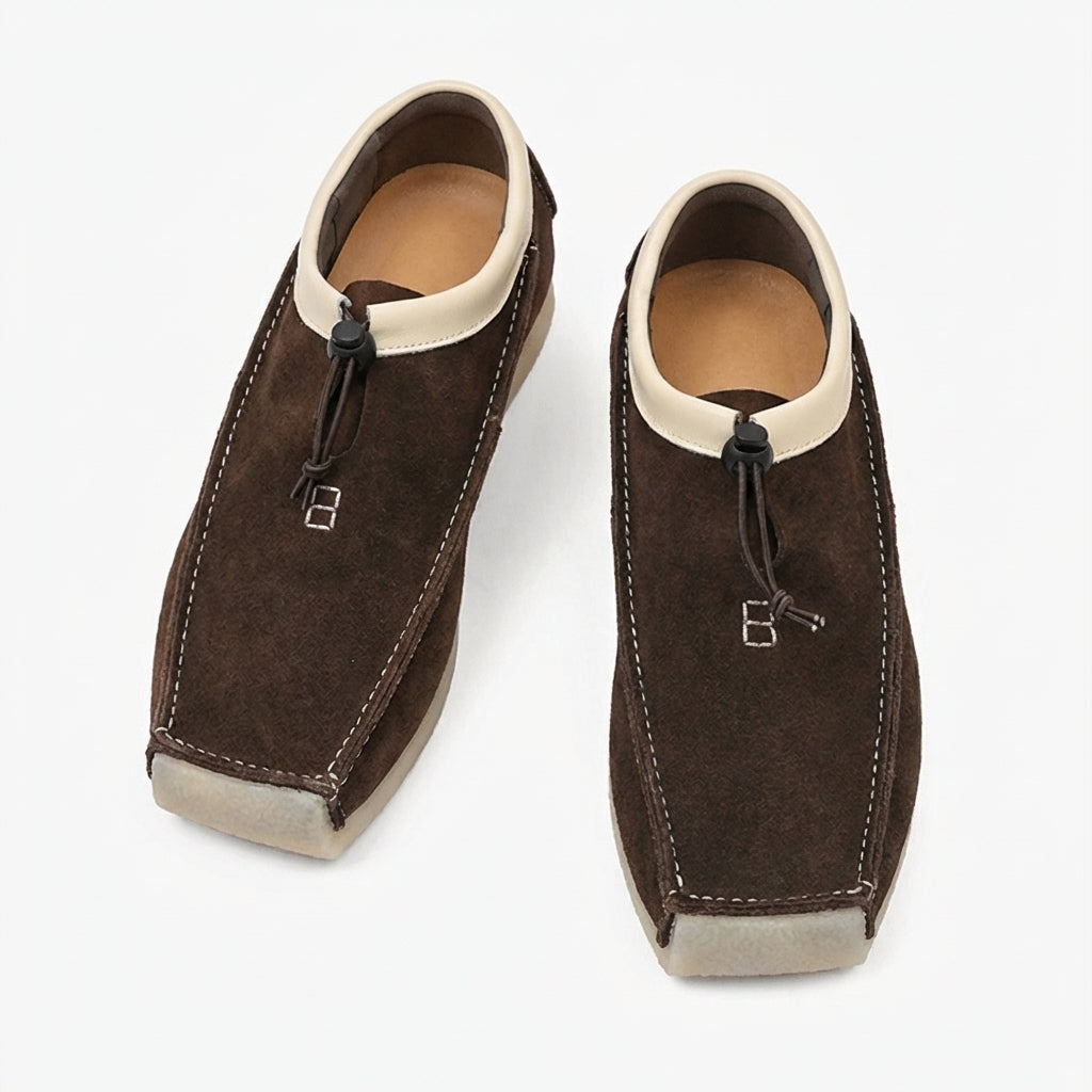 Moxley™ Antonio | Handcrafted Leather Soft Suede Eightball Loafers