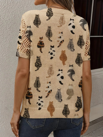 Moxley™ | Feline Cat Charm Knit Jacquard Jumper