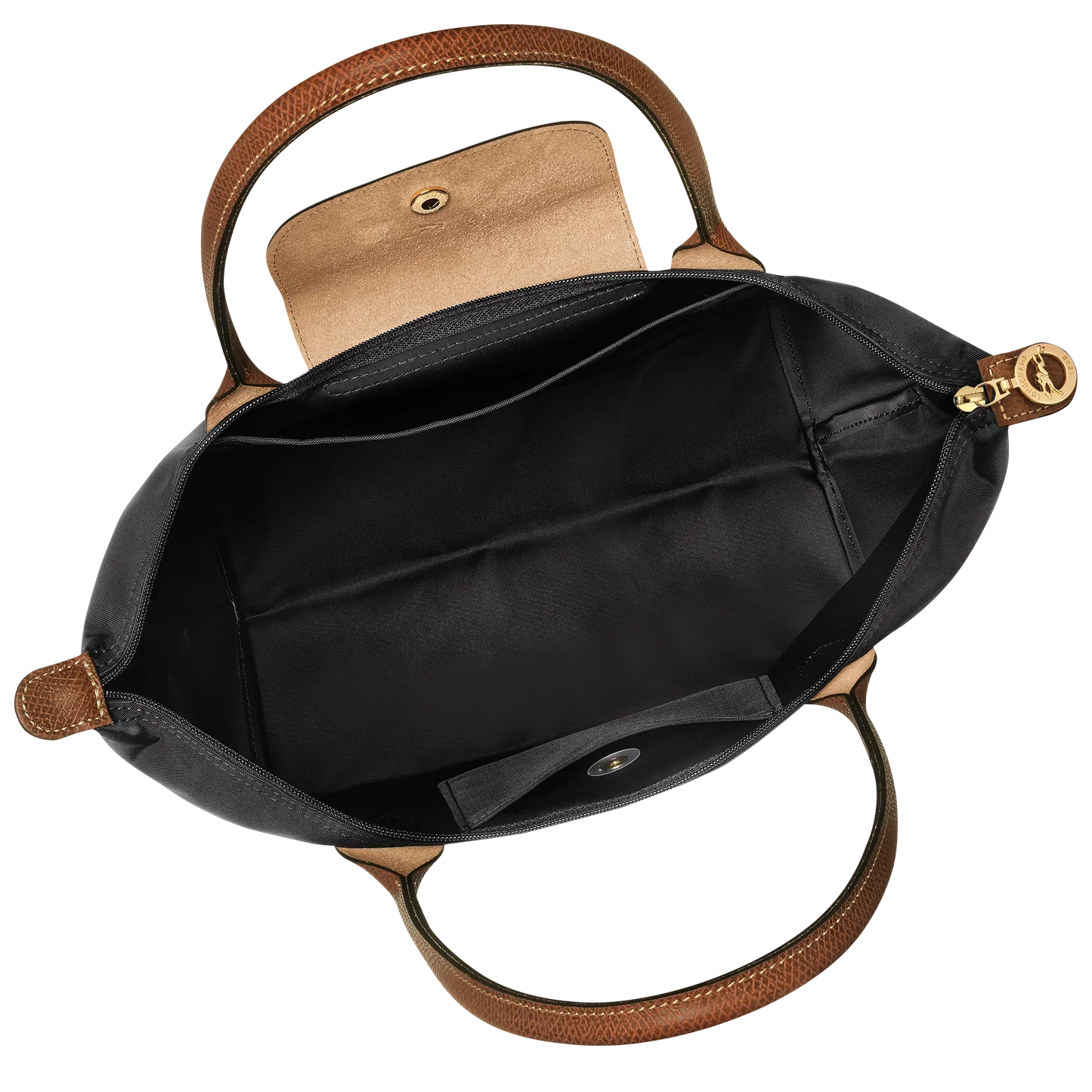 Moxley™ Madeleine Luxe Medium Black Cognac Foldable Tote Bag