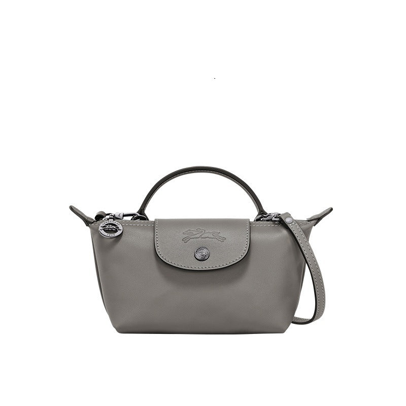 Moxley™ Luxe Mini Leather Handbag - Elegant Grey