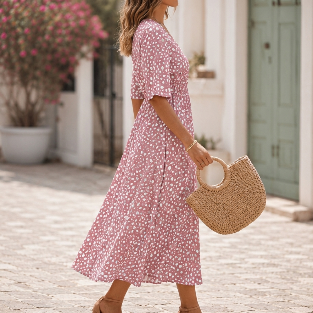 Moxley™ Belinda | Elegant Midi Dress with Tummy Concealing Design