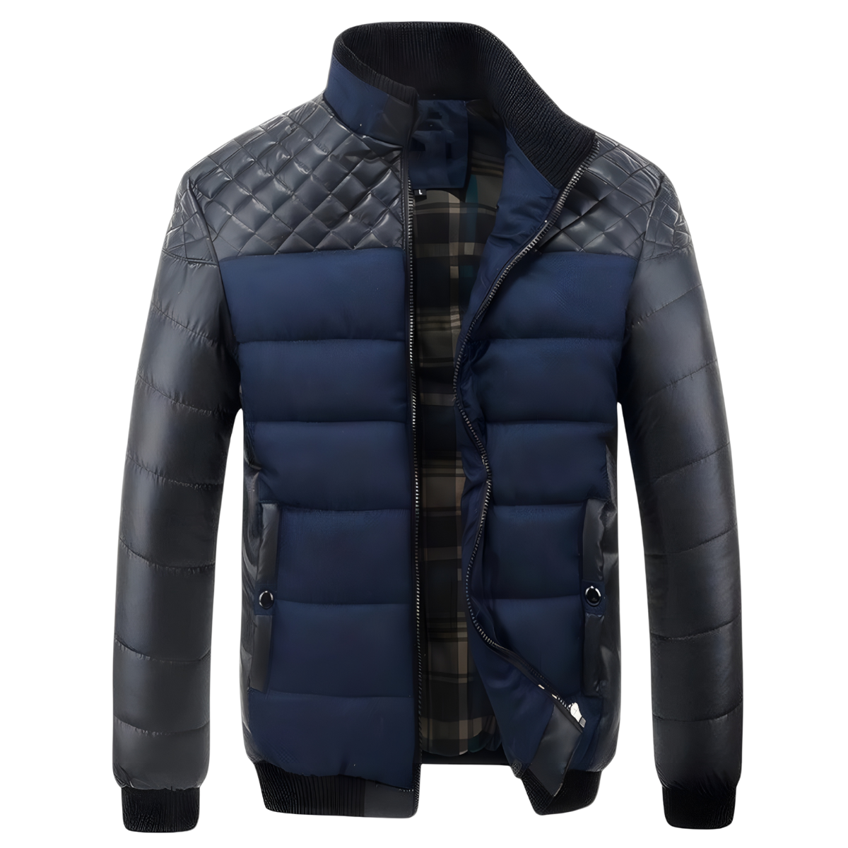 Moxley™ | Luxe Bicolour Quilted Leather and Fabric Jacket