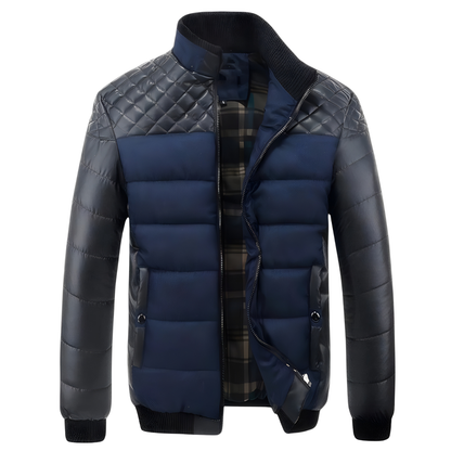Moxley™ | Luxe Bicolour Quilted Leather and Fabric Jacket