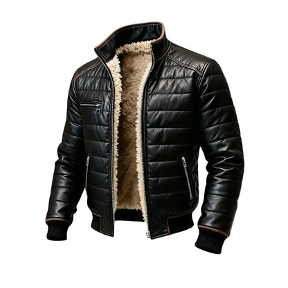 Moxley™ Valero Lyon | Luxe Black Quilted Jacket with Exquisite Sherpa Lining