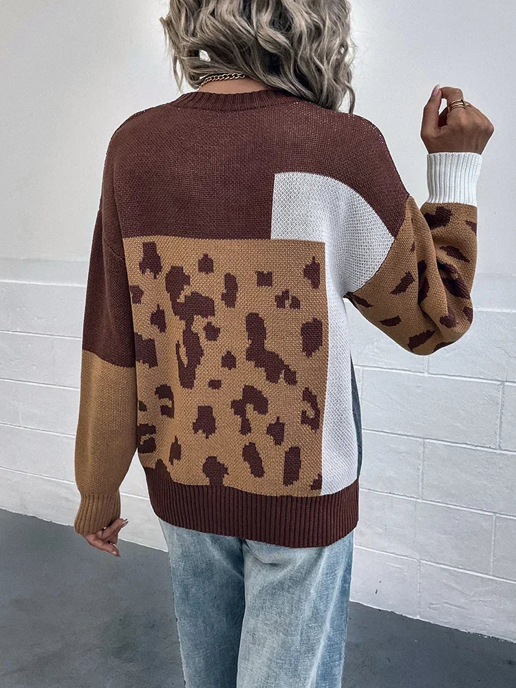 Moxley™ Le Clair | Vintage Leopard Patchwork Sweater