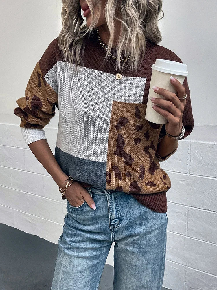 Moxley™ Le Clair | Vintage Leopard Patchwork Sweater