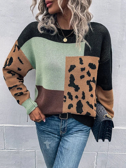 Moxley™ Le Clair | Vintage Leopard Patchwork Sweater