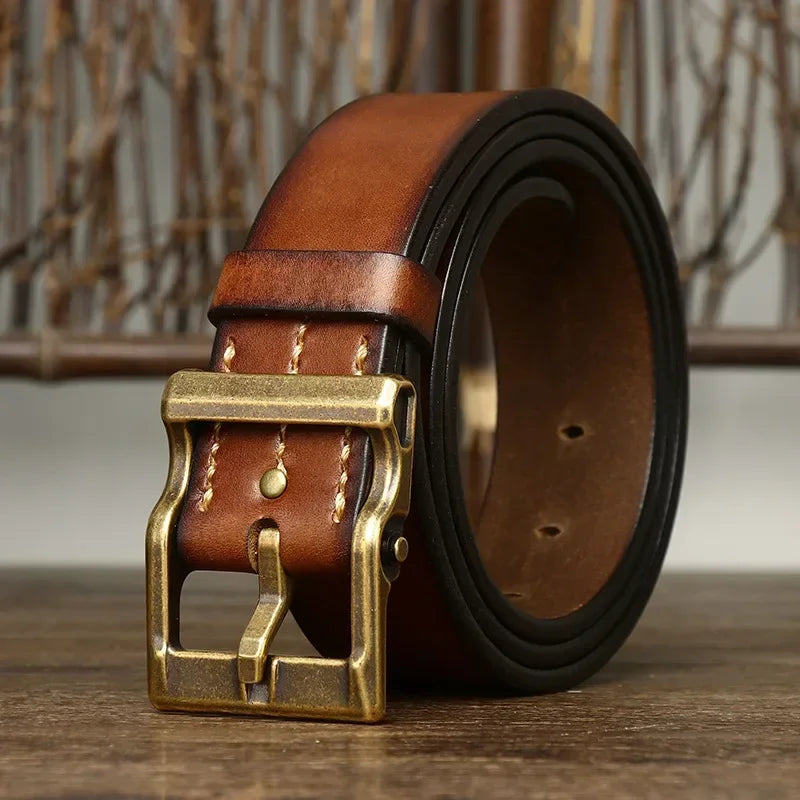 Moxely Harrold™ - Rugged Brass Leather Belt