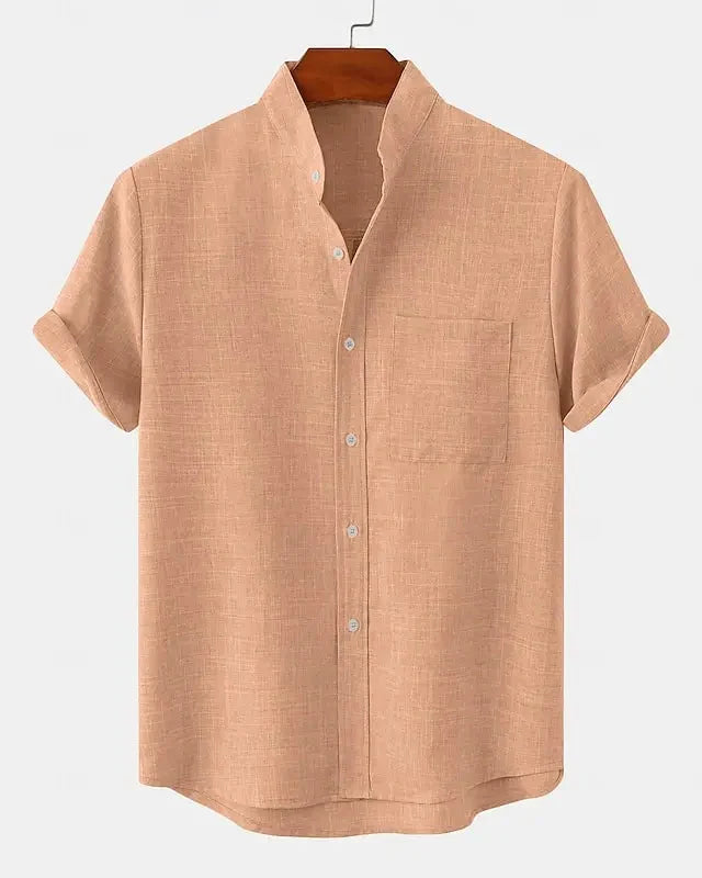 Moxley™ James | Lightweight Linen & Silk Blend Shirt with Mandarin Collar