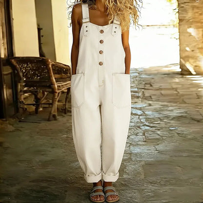 Mae | Vintage denim cotton dungarees with adjustable straps