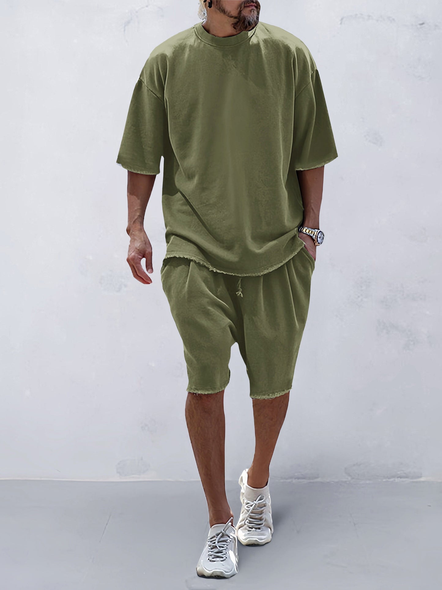 MOXLEY - Casual Loose Fit Solid Sports Sets