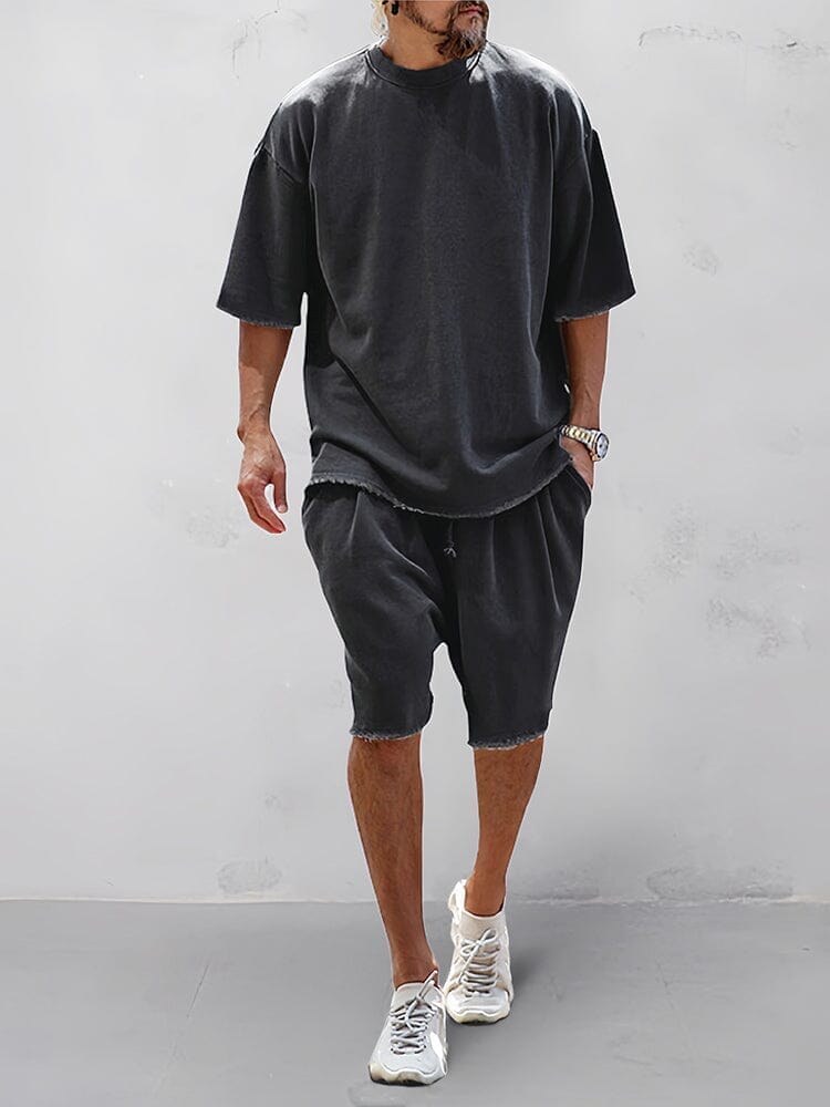 MOXLEY - Casual Loose Fit Solid Sports Sets