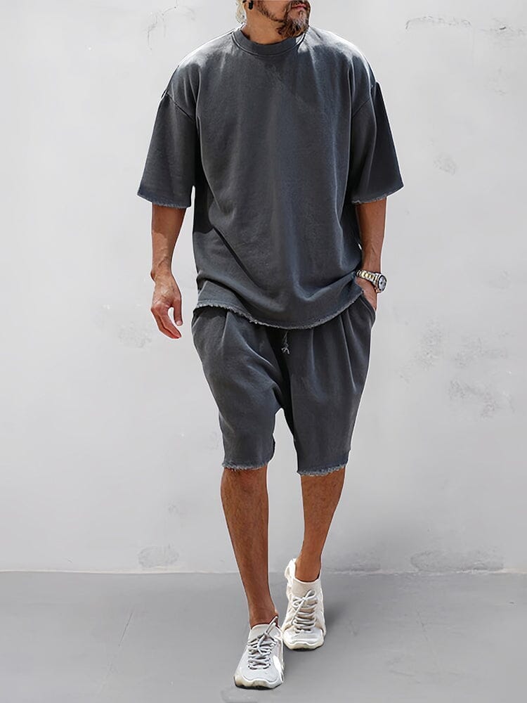 MOXLEY - Casual Loose Fit Solid Sports Sets