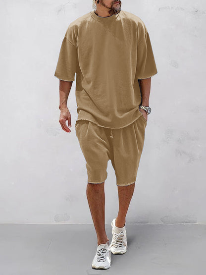 MOXLEY - Casual Loose Fit Solid Sports Sets