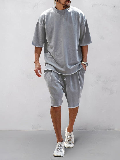 MOXLEY - Casual Loose Fit Solid Sports Sets