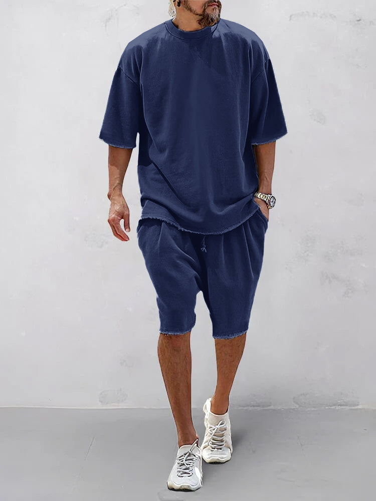 MOXLEY - Casual Loose Fit Solid Sports Sets