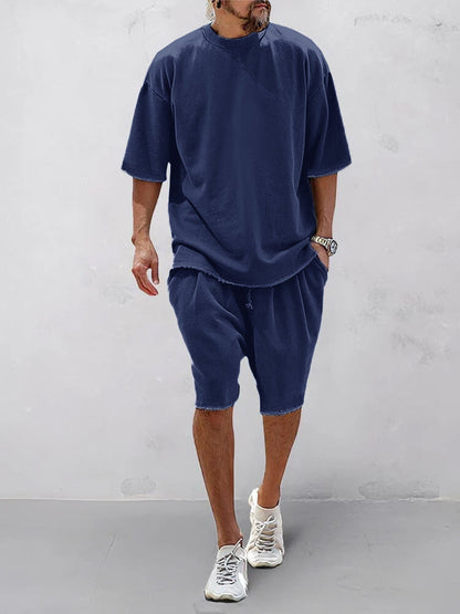 MOXLEY - Casual Loose Fit Solid Sports Sets