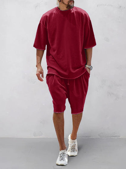 MOXLEY - Casual Loose Fit Solid Sports Sets