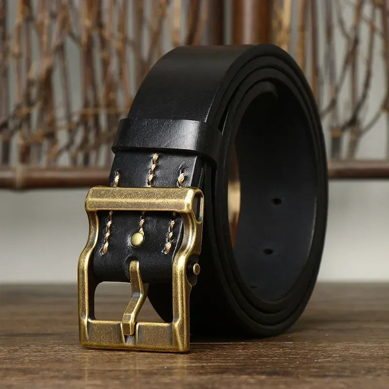 Moxely Harrold™ - Rugged Brass Leather Belt