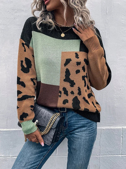 Moxley™ Le Clair | Vintage Leopard Patchwork Sweater
