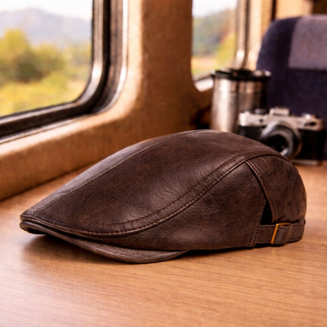 Moxley™ Old Money - Classic Leather British Flat Cap