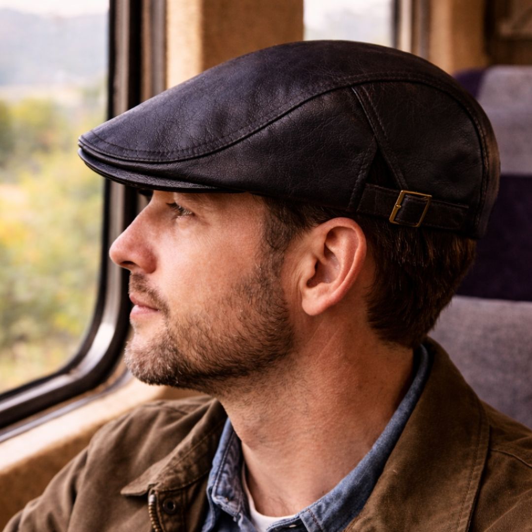Moxley™ Old Money - Classic Leather British Flat Cap