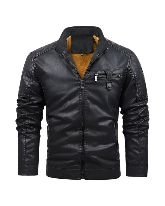 Moxley™ | Luxe Retro Leather Jacket with Premium Fleece Lining