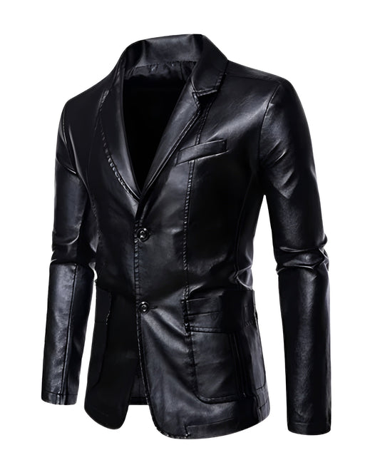 Moxley™ | Luxe Leather Blazer for Business Casual Elegance