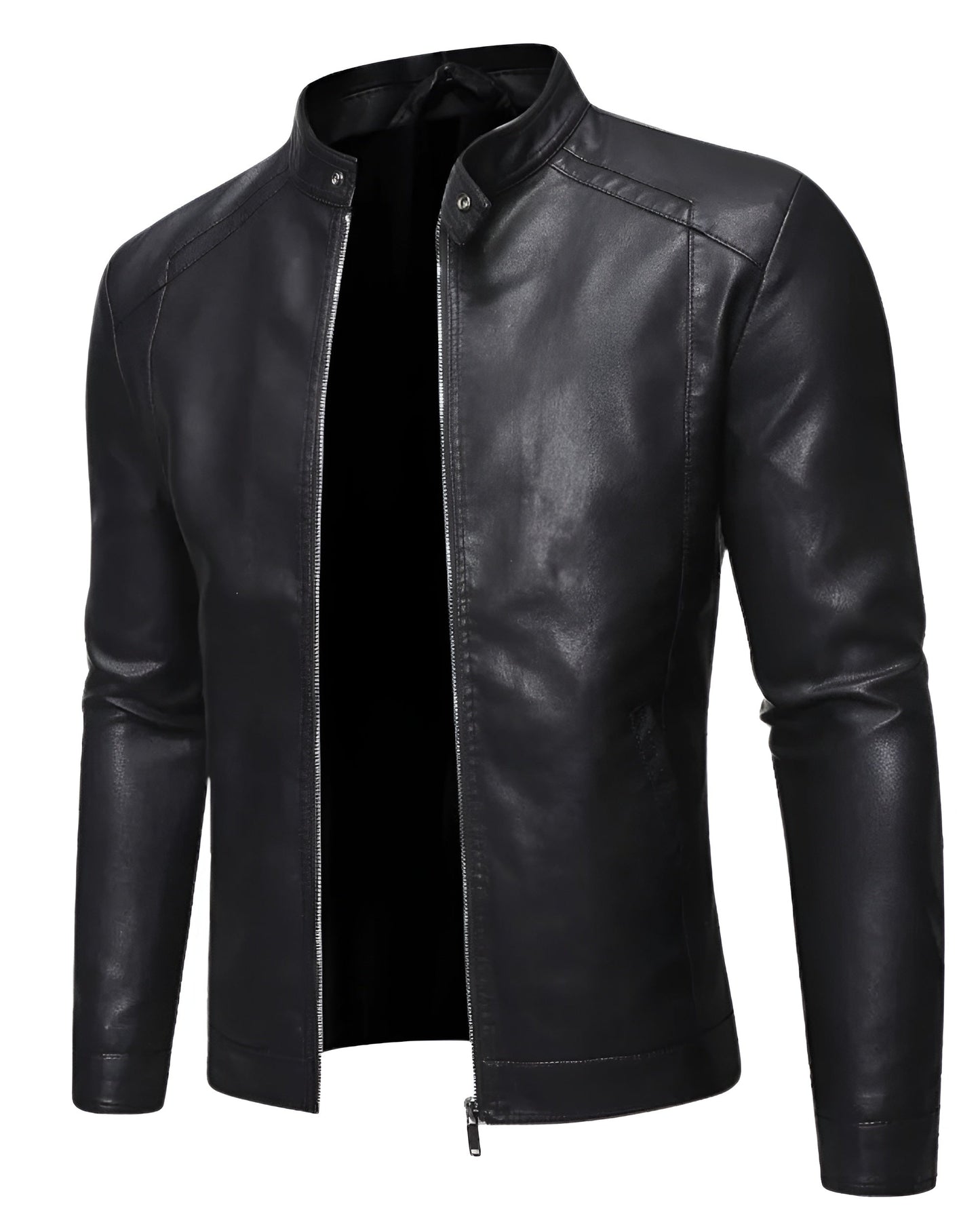 Moxley™ | Premium Leather Jacket with Elevated Collar
