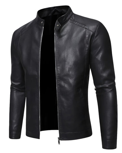 Moxley™ | Premium Leather Jacket with Elevated Collar