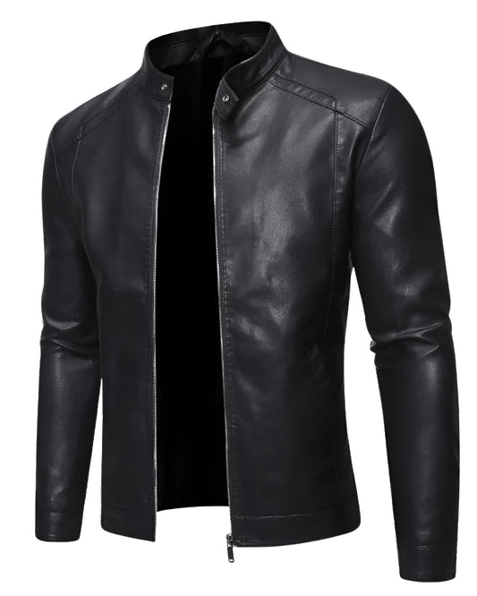 Moxley™ | Premium Leather Jacket with Elevated Collar