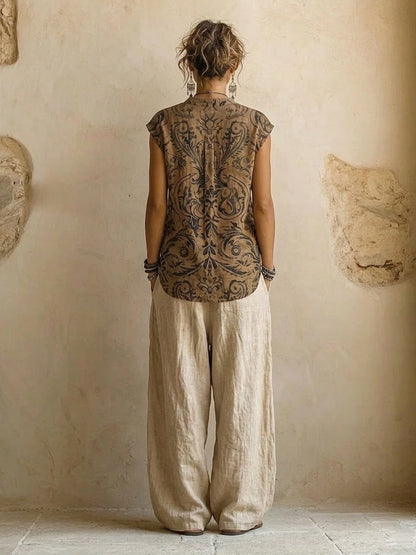 MOXLEY™ - SIGNATURE TAILORED THREE-PIECE SUMMER LINEN SET FOR WOMEN