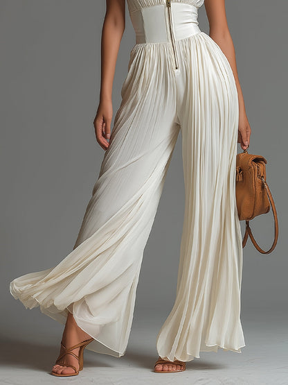 Moxley™ Jane │ Women's V-Neck Sleeveless Wide Leg Chiffon Jumpsuit