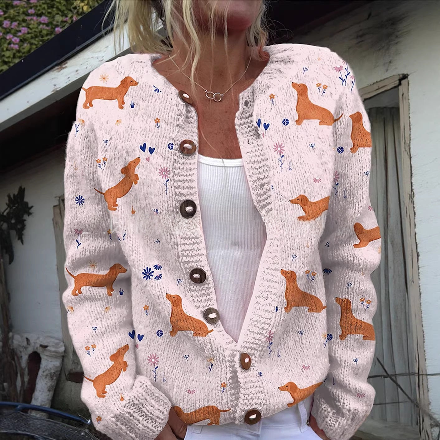 Moxley® | The Feline Motif Dog Knit Cardigan