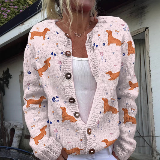 Moxley® | The Feline Motif Dog Knit Cardigan