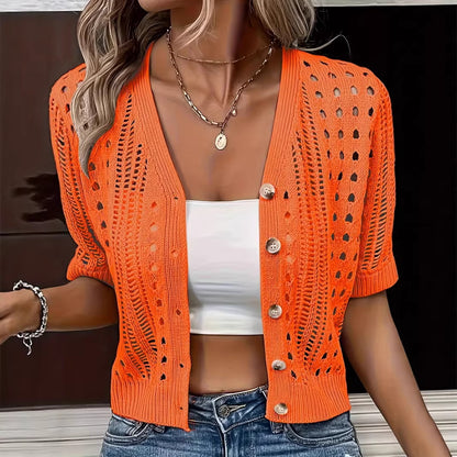 Elena Hollow Knit Cardigan