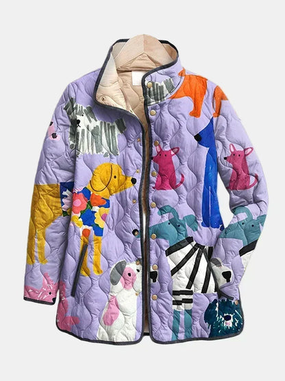 Lilac Doggy Quilted Jacket
