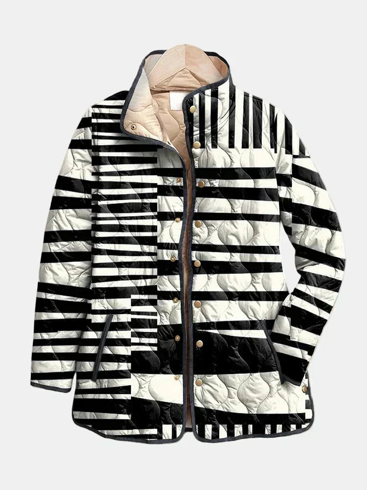Graphic Stripes Quilted Jacket