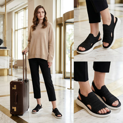 Moxley™ Clara | Classic Orthopaedic Open Toe Cloud Flats
