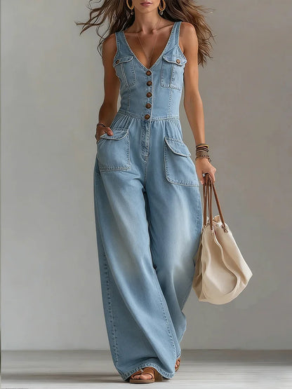 Sofia | Relaxed Denim Jumpsuit