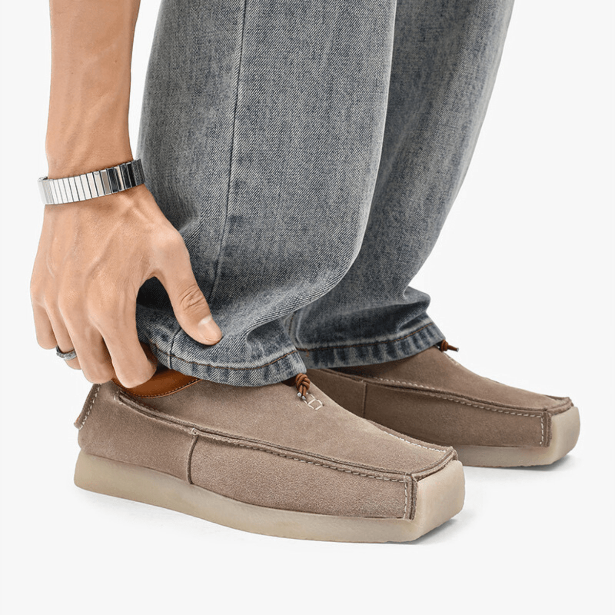 Moxley™ Antonio | Handcrafted Leather Soft Suede Eightball Loafers