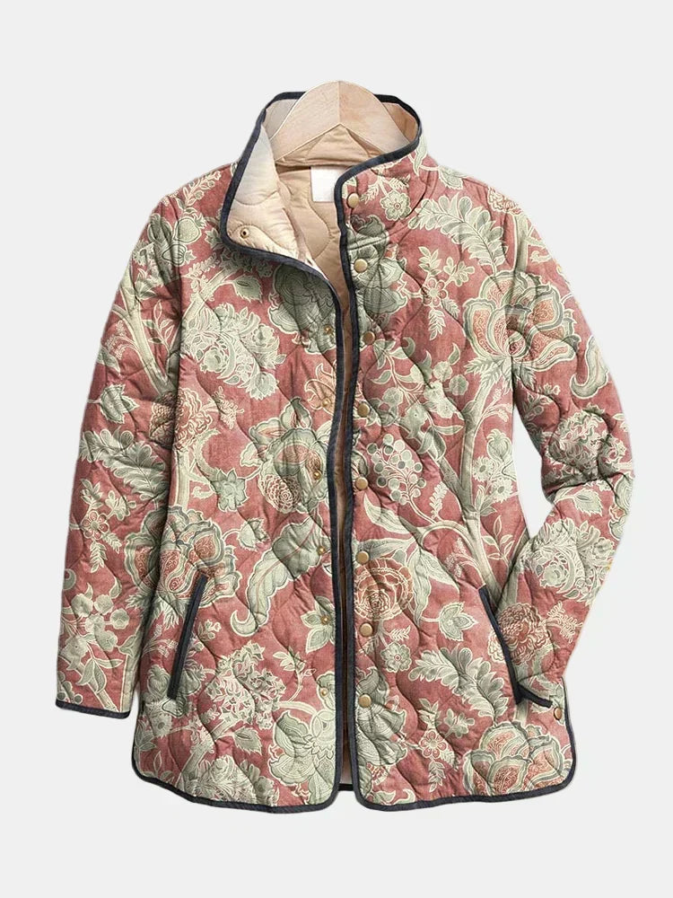 Moxley™ Luxe Quilted Damas Jacket in Terracotta Pauline