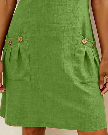 Moxley® | The Linen-Blend Textured Zip-Front Dress