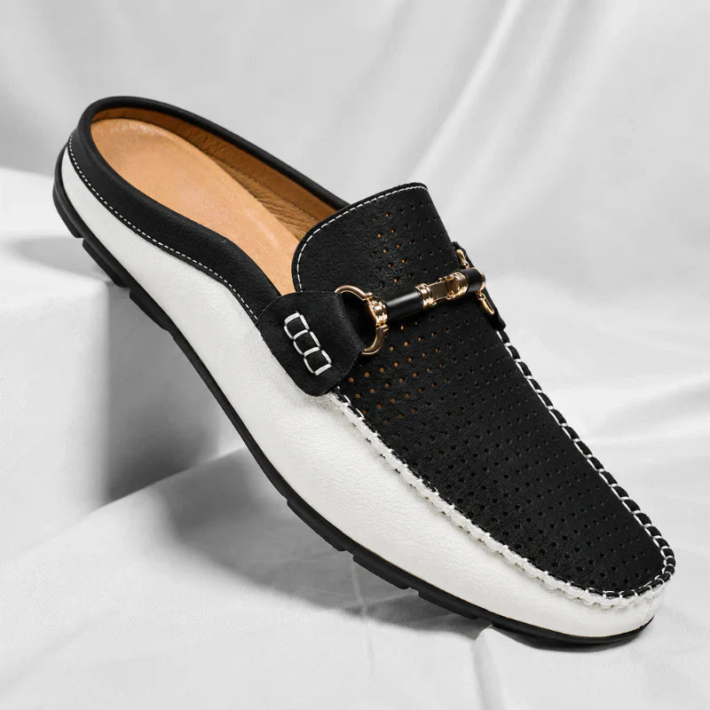Moxley™ - Santino Backless Italian Leather Loafers
