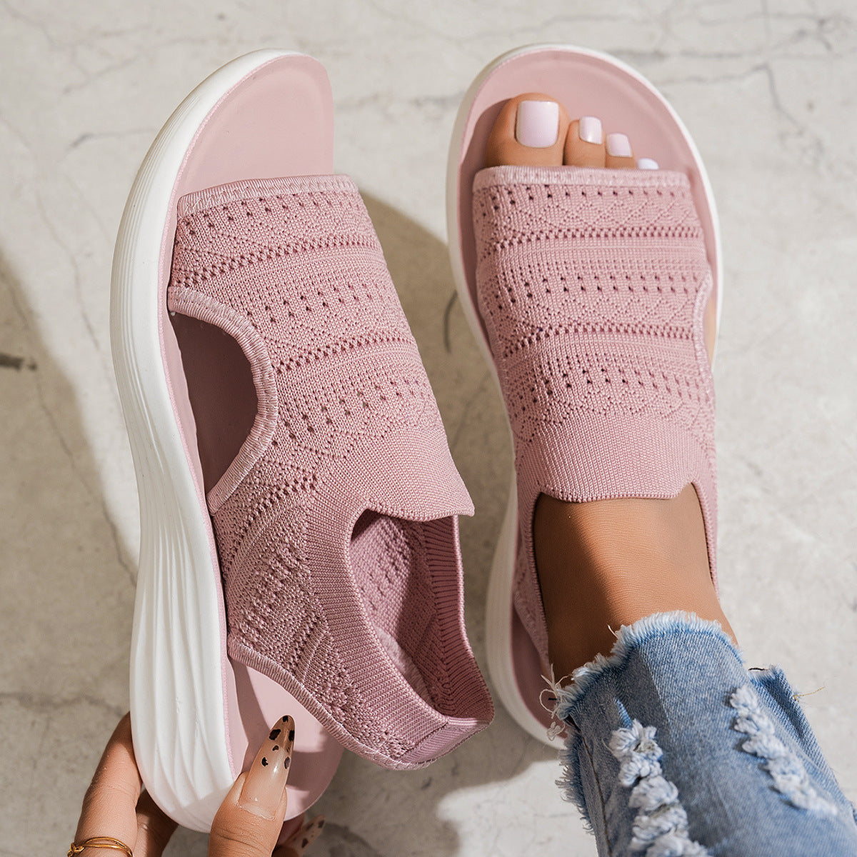 Moxley™ Clara | Classic Orthopaedic Open Toe Cloud Flats