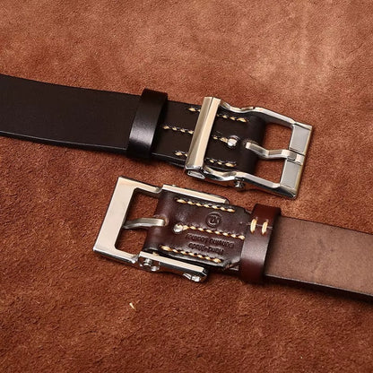 Moxely Harrold™ - Rugged Brass Leather Belt