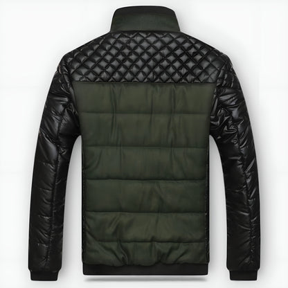 Moxley™ | Luxe Bicolour Quilted Leather and Fabric Jacket