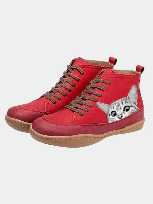 Moxley Lorna™ | Leather Ankle Boots with a Feline Style