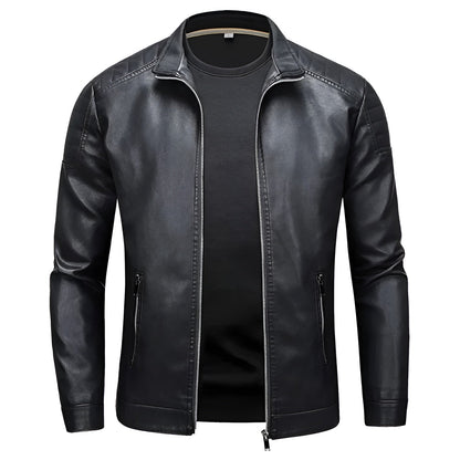 Moxley™ | Luxe Leather Collar Jacket
