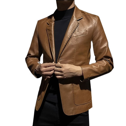 Moxley™ | Luxe Leather Blazer for Business Casual Elegance